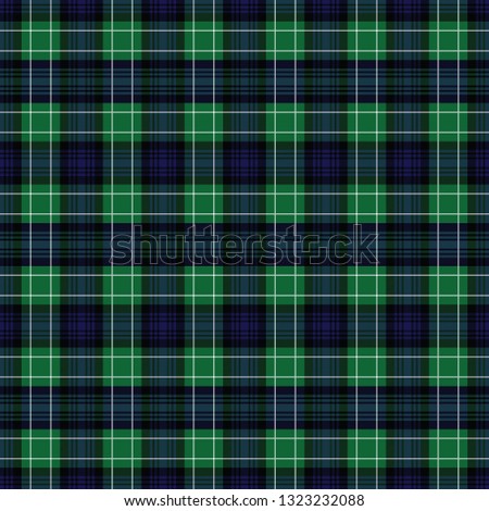 Abercrombie's modern tartan. Seamless pattern for fabric, kilts, skirts, plaids. Frequent, small weaving. 