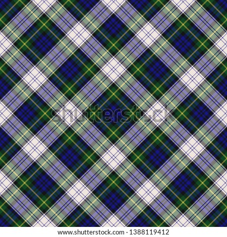 Gordon Dress Modern Tartan. Tartan imitation for prints on fabric and clothing, interior decoration, Scottish-style websites. Seamless pattern. Diagonal cell.