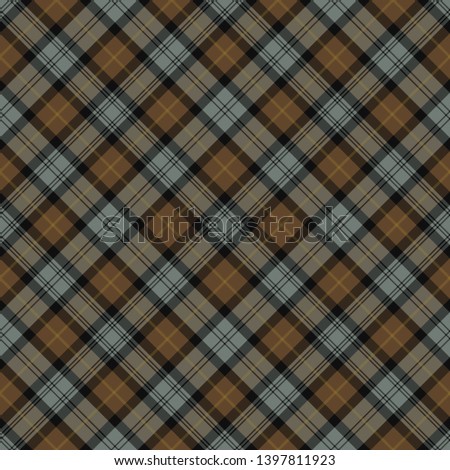 Gordon Weathered Tartan. Diagonal cell, seamless pattern for fabric, kilts, skirts, plaids