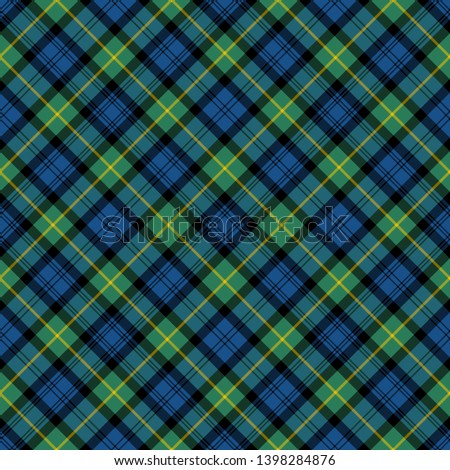 Gordon Ancient Tartan. Diagonal cell, seamless pattern for fabric, kilts, skirts, plaids