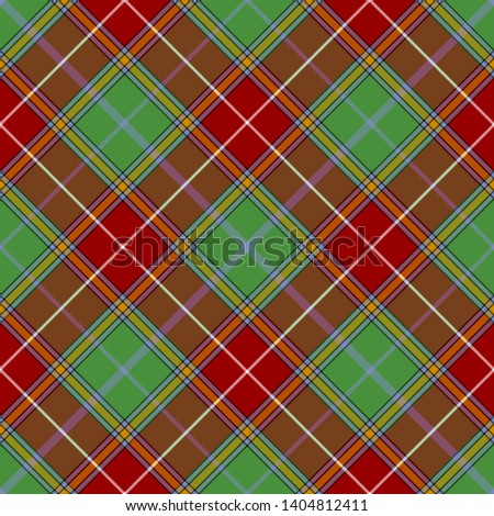 Baxter Modern Tartan. Diagonal cell, seamless pattern for fabric, kilts, skirts, plaids