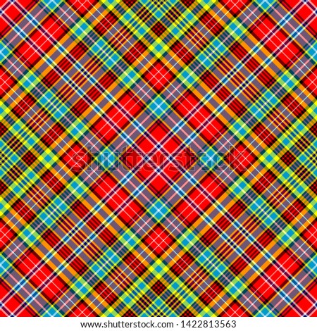 The Traditional Tartan of the Scottish Clan Ogilvie. Seamless pattern for fabric, kilts, skirts, plaids. Diagonal cell