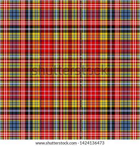 The Traditional Ancient Tartan of the Scottish Clan Ogilvie of Airlie. Seamless pattern for fabric, kilts, skirts, plaids