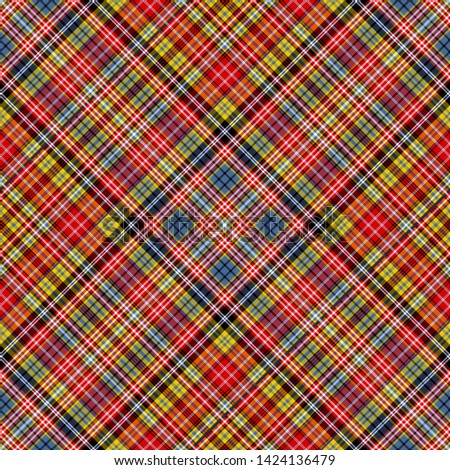 The Traditional Ancient Tartan of the Scottish Clan Ogilvie of Airlie. Seamless pattern for fabric, kilts, skirts, plaids. Diagonal cell