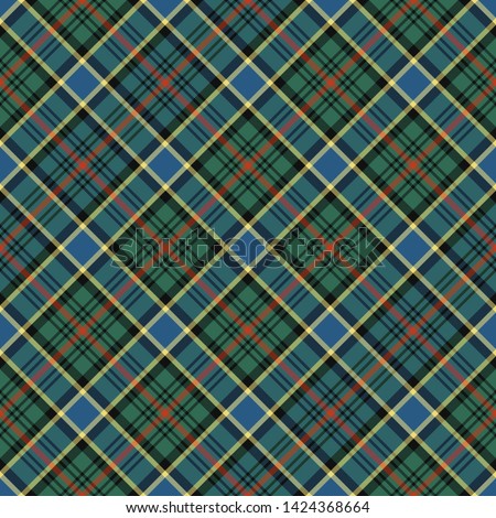 The Traditional Hunting Ancient Tartan of the Scottish Clan Ogilvie. Seamless pattern for fabric, kilts, skirts, plaids. Diagonal cell
