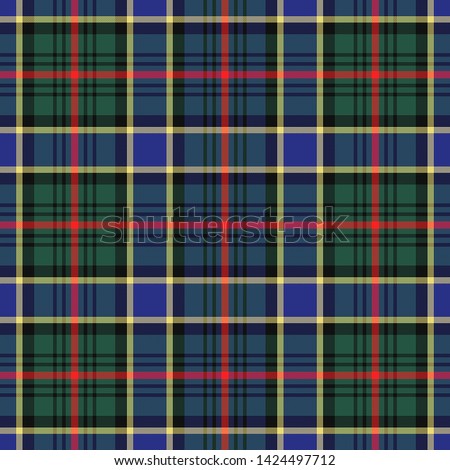 The Traditional Hunting Modern Tartan of the Scottish Clan Ogilvie. Seamless pattern for fabric, kilts, skirts, plaids