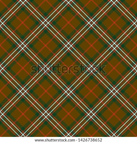 The Traditional Modern Tartan of the Scottish Clan Scott Brown. Seamless pattern for fabric, kilts, skirts, plaids. Diagonal cell