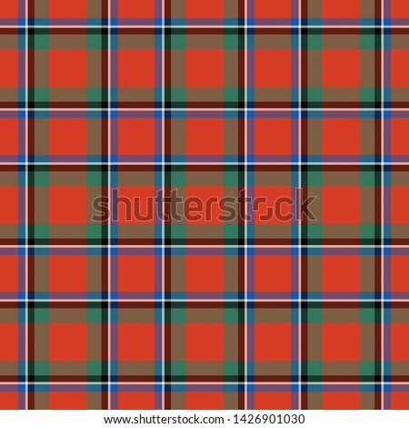 The Traditional Ancient Tartan of the Scottish Clan Sinclair. Seamless pattern for fabric, kilts, skirts, plaids