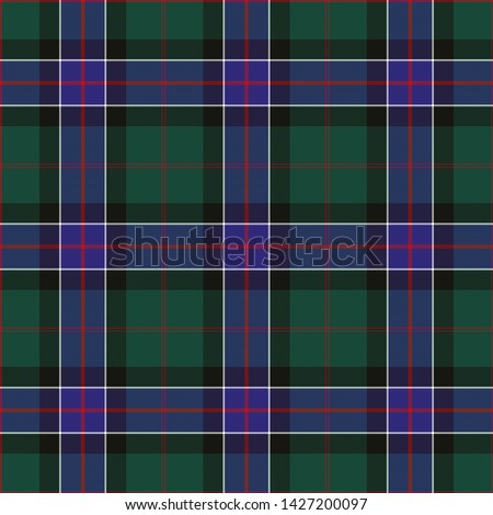 The Traditional Hunting Modern Tartan of the Scottish Clan Sinclair. Seamless pattern for fabric, kilts, skirts, plaids