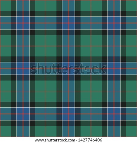The Traditional Hunting Ancient Tartan of the Scottish Clan Sinclair. Seamless pattern for fabric, kilts, skirts, plaids