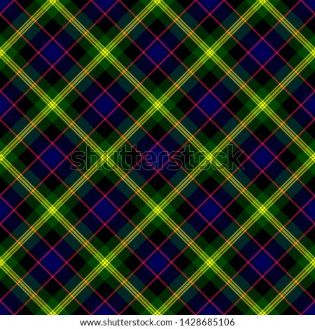 Watson Modern Tartan. Seamless pattern for fabric, kilts, skirts, plaids. Diagonal cell