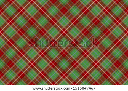 Baxter Tartan. Seamless rectangle pattern for fabric, kilts, skirts, plaids. Diagonal cell