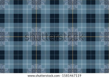 Abstract patterns on a checkered background. Creative option for new types of fabrics. The basis is Quinnipiac University tartan