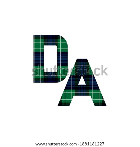 DA initials logo made from Abercrombie tartan