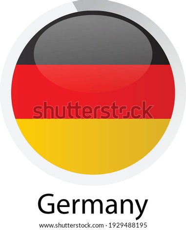 Round glossy flag of Germany vector illustration icon. German Flag Simple Isolated flat button. EPS10.
 Foto d'archivio © 