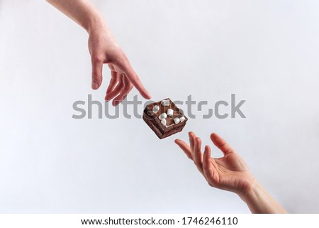 Similar – Foto Bild Hand mit einem Schokoladen-Donut