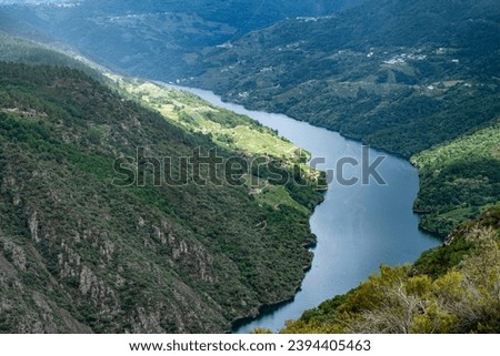 Similar – Image, Stock Photo View of the Sil Canions from the river