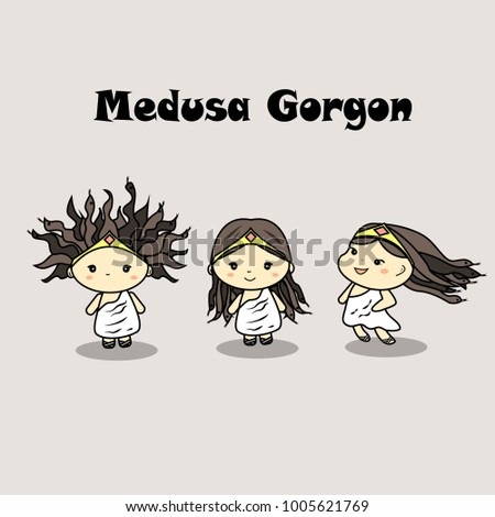 Meduza Gorgon cute chibi illustration bad hair day