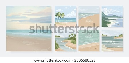 Similar – Image, Stock Photo Sandy beach with waves sea