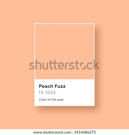 Peach fuzz color of the year 2024. Abstract simple background design template with square frame