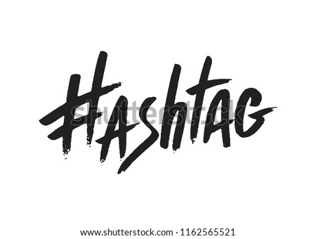 Hashtag signs. Number sign, hash, or pound sign. Hand painted symbols isolated on a white background. Vector illustration