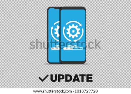 System software update and upgrade transparent concept . Loading process in smart phone screen