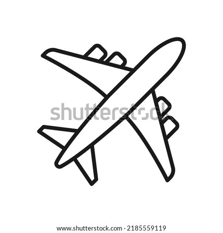 Plane line icon. Flight outline vector illustration