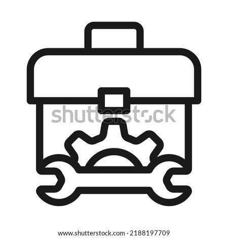 Tool box line icon. Toolbox, toolkit, instrument. Fixing, repair and renovation vector illustration