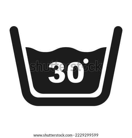 Wash at 30 degree icon. Water temperature vector illustration