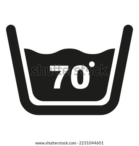 Wash at 70 degree icon. Water temperature vector illustration