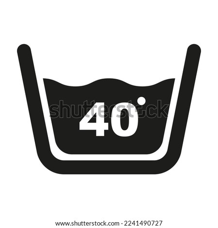 Wash at 40 degree icon. Water temperature vector illustration