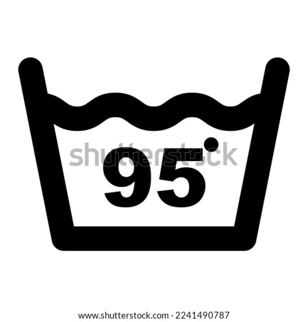 Wash at 95 degree icon. Water temperature vector illustration