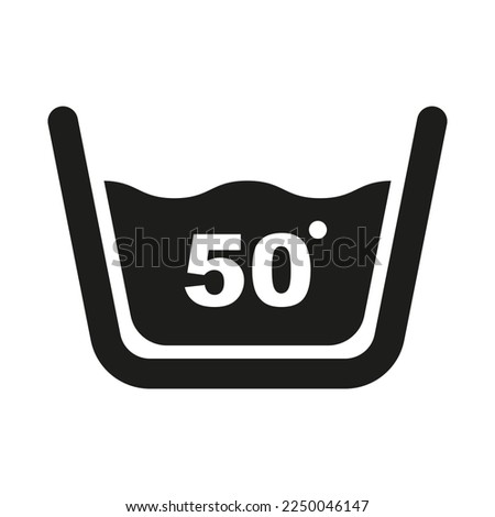 Wash at 50 degree icon. Water temperature vector illustration