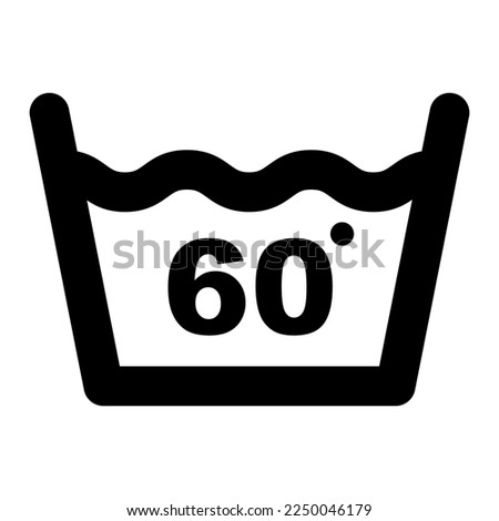 Wash at 60 degree icon. Water temperature vector illustration