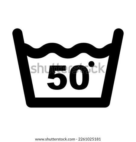 Wash at 50 degree icon. Water temperature vector illustration