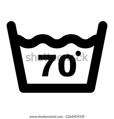 Wash at 70 degree icon. Water temperature vector illustration