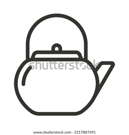 Teapot line icon. Hot drinks chinese tea pot symbols vector illustration