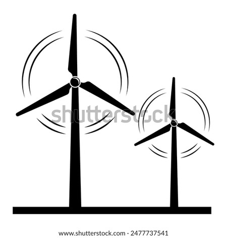 Windmill, Wind eco energy icon. Rotating windmill vector illustration