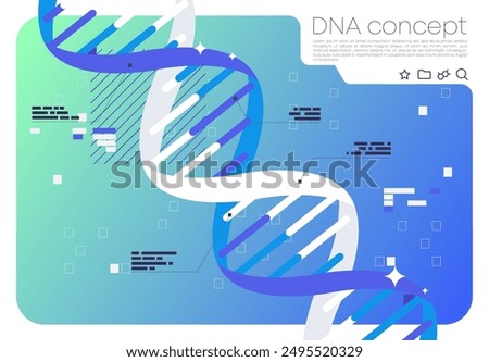 Vector illustration of DNA concept, scientific structure of DNA molecule