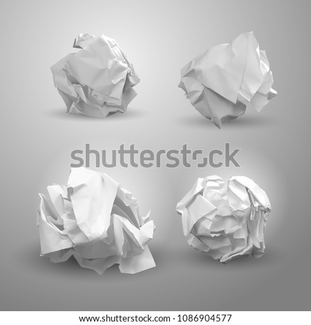 Similar – Image, Stock Photo ball of crumpled gray paper on a blue background