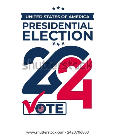 Election day. USA president voting 2024. Election voting poster. Template Vote 2024 in USA, banner design. Political election campaign. Vector Election voting banner. Vote day, November 5.