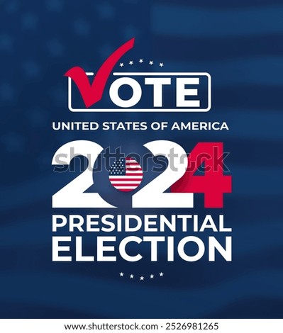 USA president voting 2024. Election day. Election voting poster. Template Vote 2024 in USA, banner design. Political election campaign. Vector Election voting banner. Vote day, November 5.