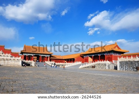 Forbidden City,the Chinese imperial palace from the Ming Dynasty to the end of the Qing Dynasty.