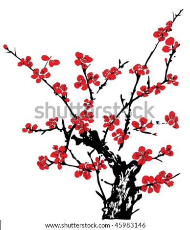 Vector Of Ancient Traditional Artistic Plum Blossom Pattern - 45983146 ...