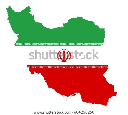 Iran republic flag map.