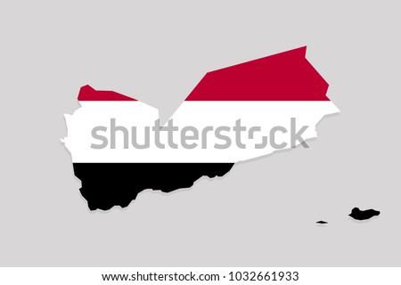 map of yemen with flag,vector illustration