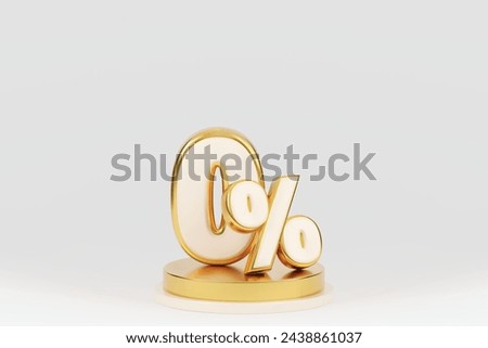 0% Shopping sale banner 3d style podium gold luxury background, vector illustration  are available for use on online shopping.