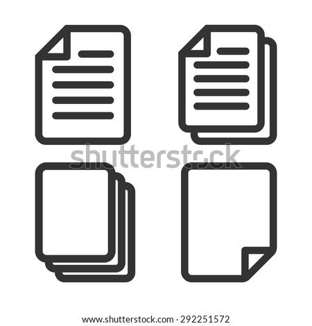 Paper icon, Document icon, Vector EPS10
