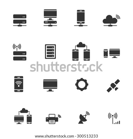 Network And Mobile Devices Icon, Network Connection Icon Set. Stock ...