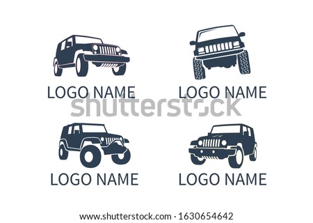 4x4 extreme community emblem. Off-road car jeep vehicle logo icon sign design for adventure travel agency or club.